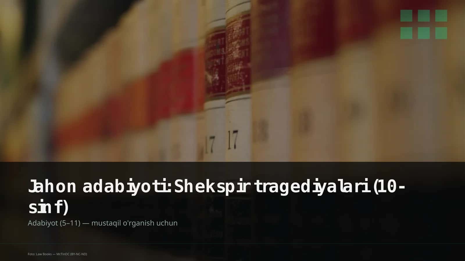 Shekspir tragediyalari (10-sinf)