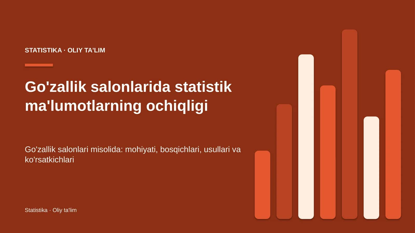 Go'zallik salonlarida statistik ma'lumotlarning ochiqligi