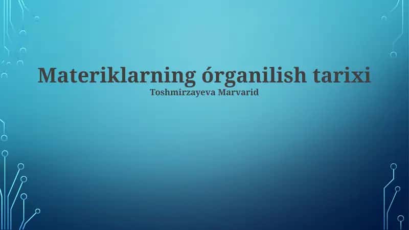 Materiklarning órganilish tarixi
