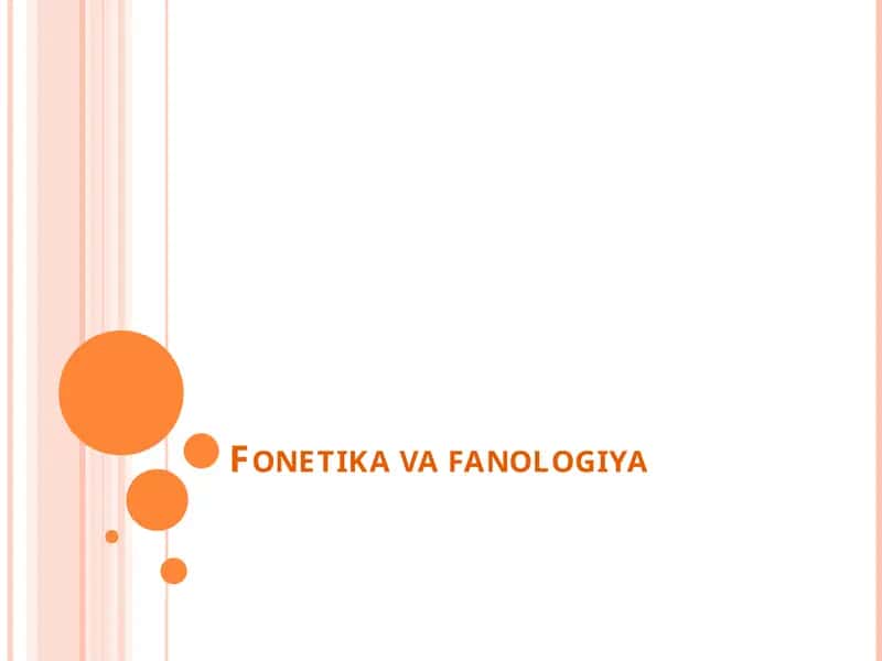 Fonetika va fanologiya