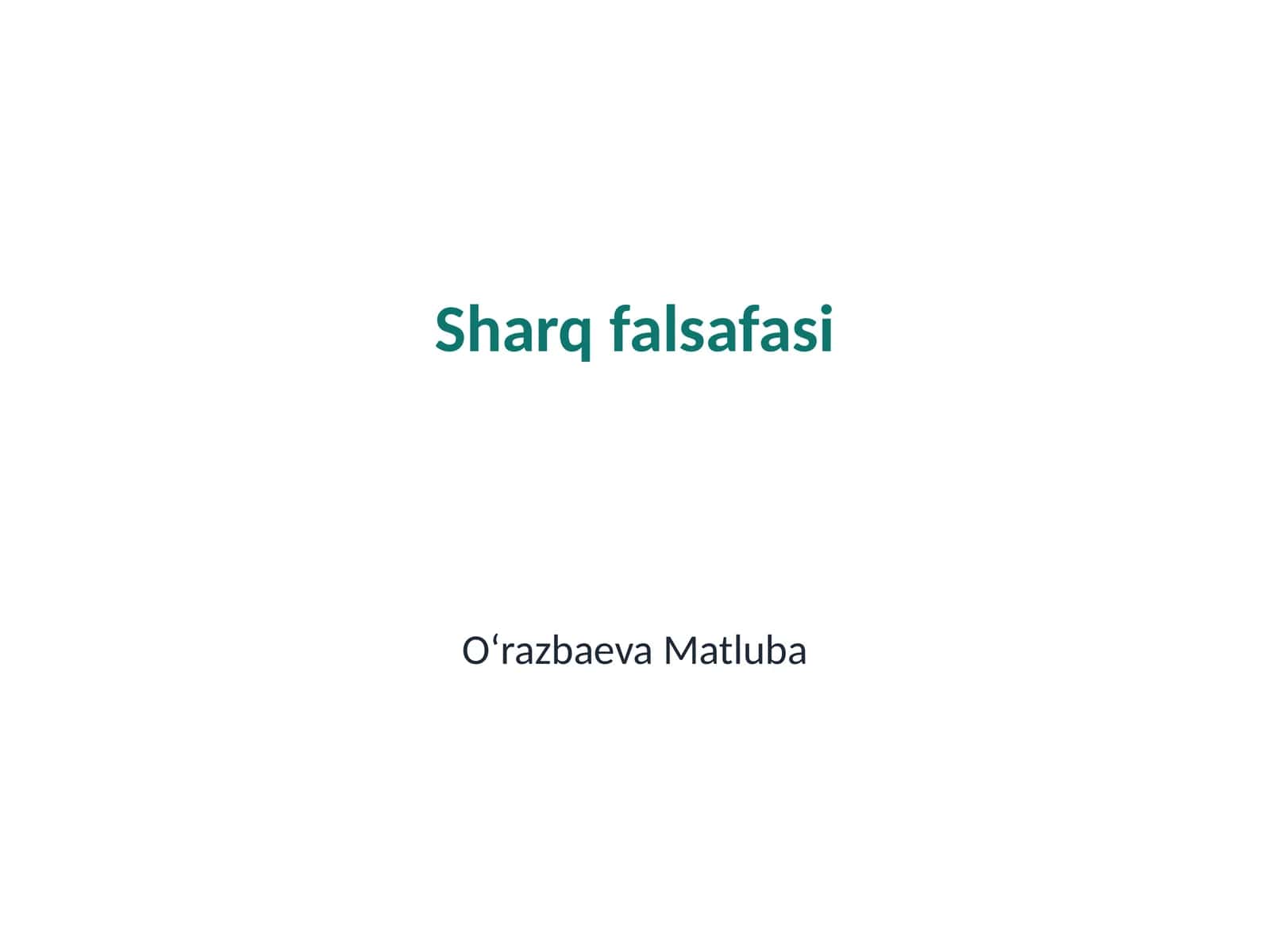 Sharq falsafasi