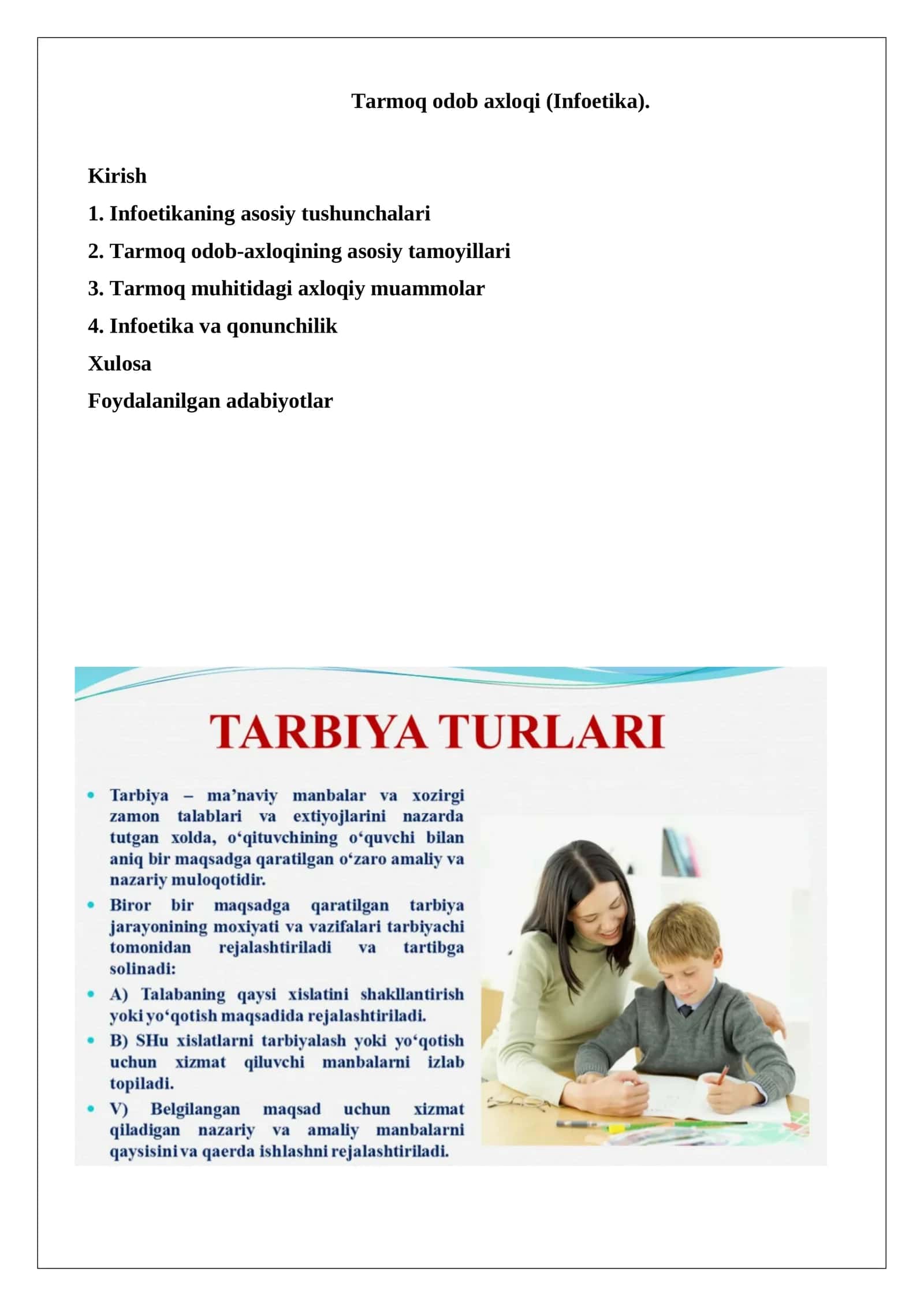Tarmoq odob axloqi (Infoetika)