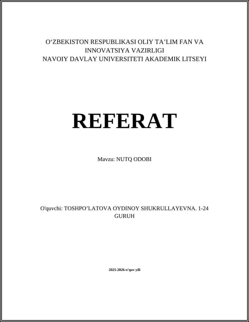 Nutq Odobi