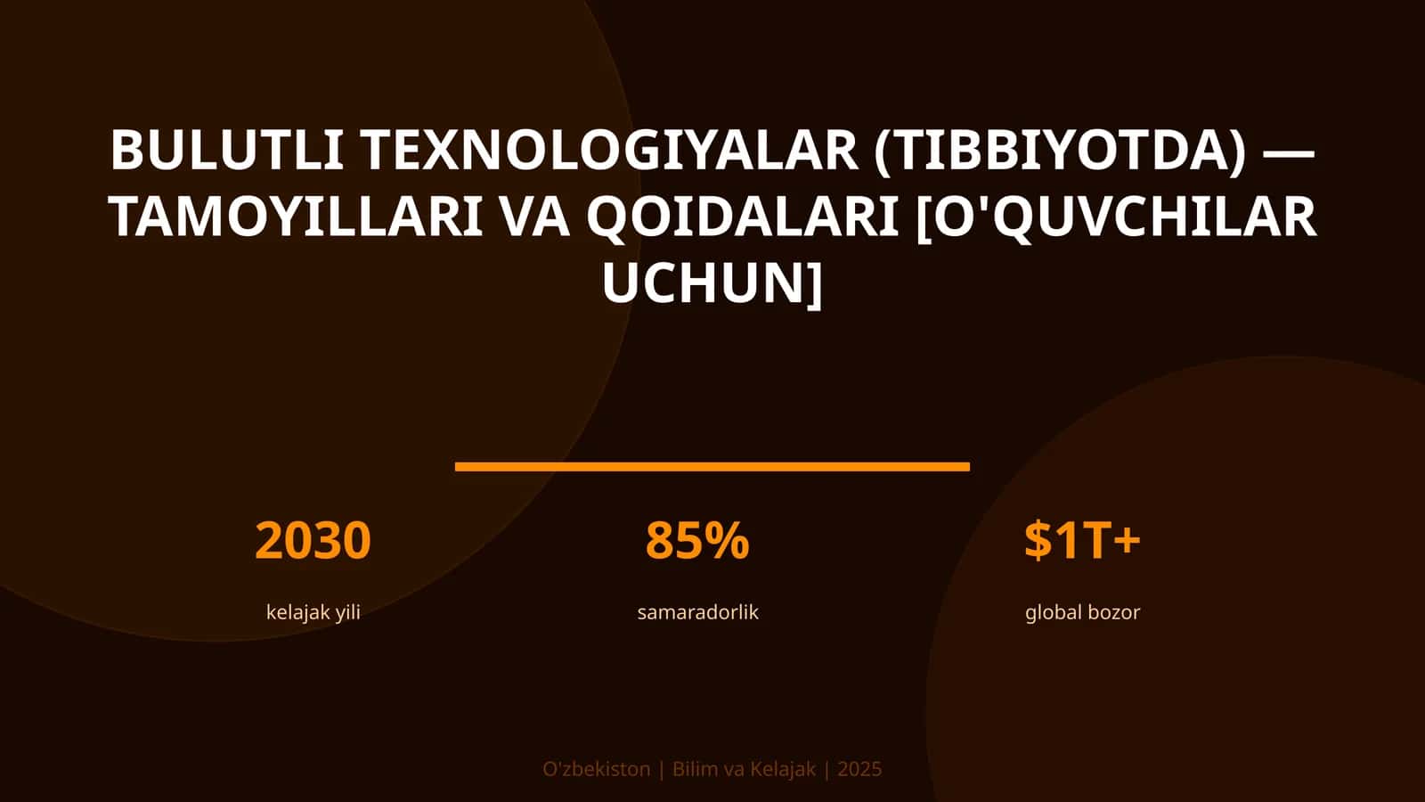 BULUTLI TEXNOLOGIYALAR (TIBBIYOTDA) — TAMOYILLARI VA QOIDALARI [O'QUVCHILAR UCHUN]