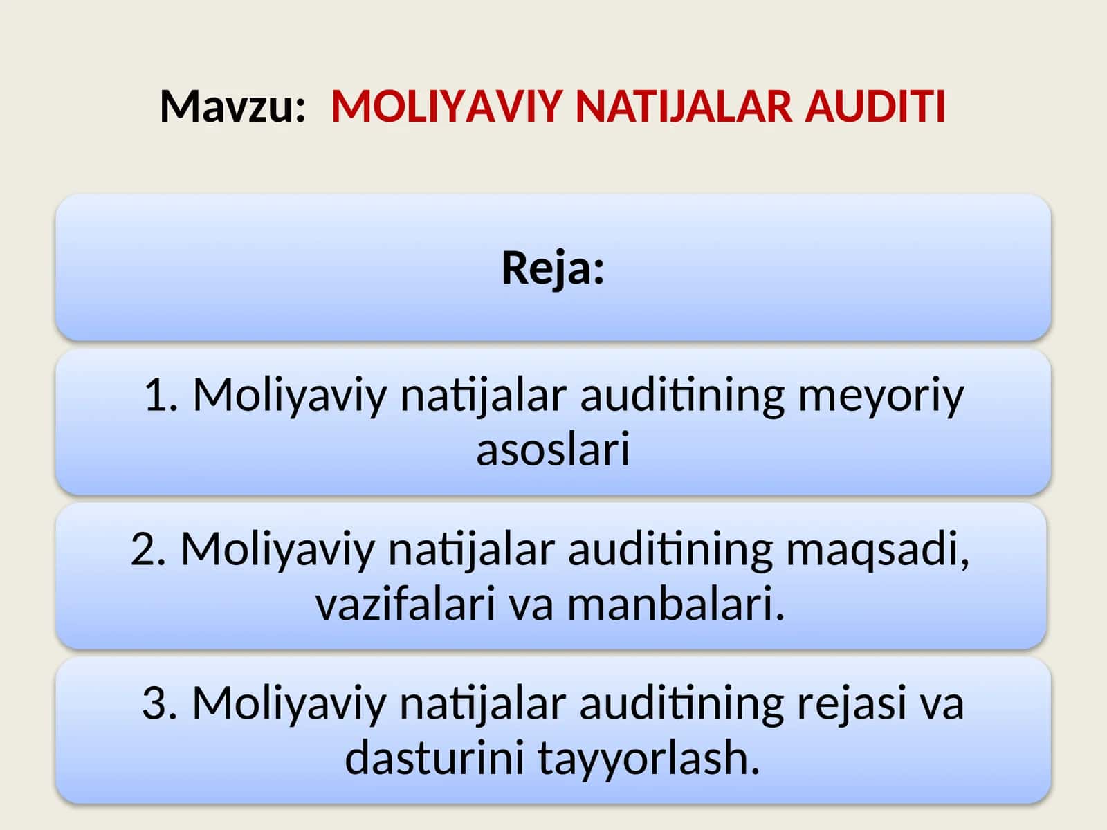 MOLIYАVIY NATIJALAR AUDITI