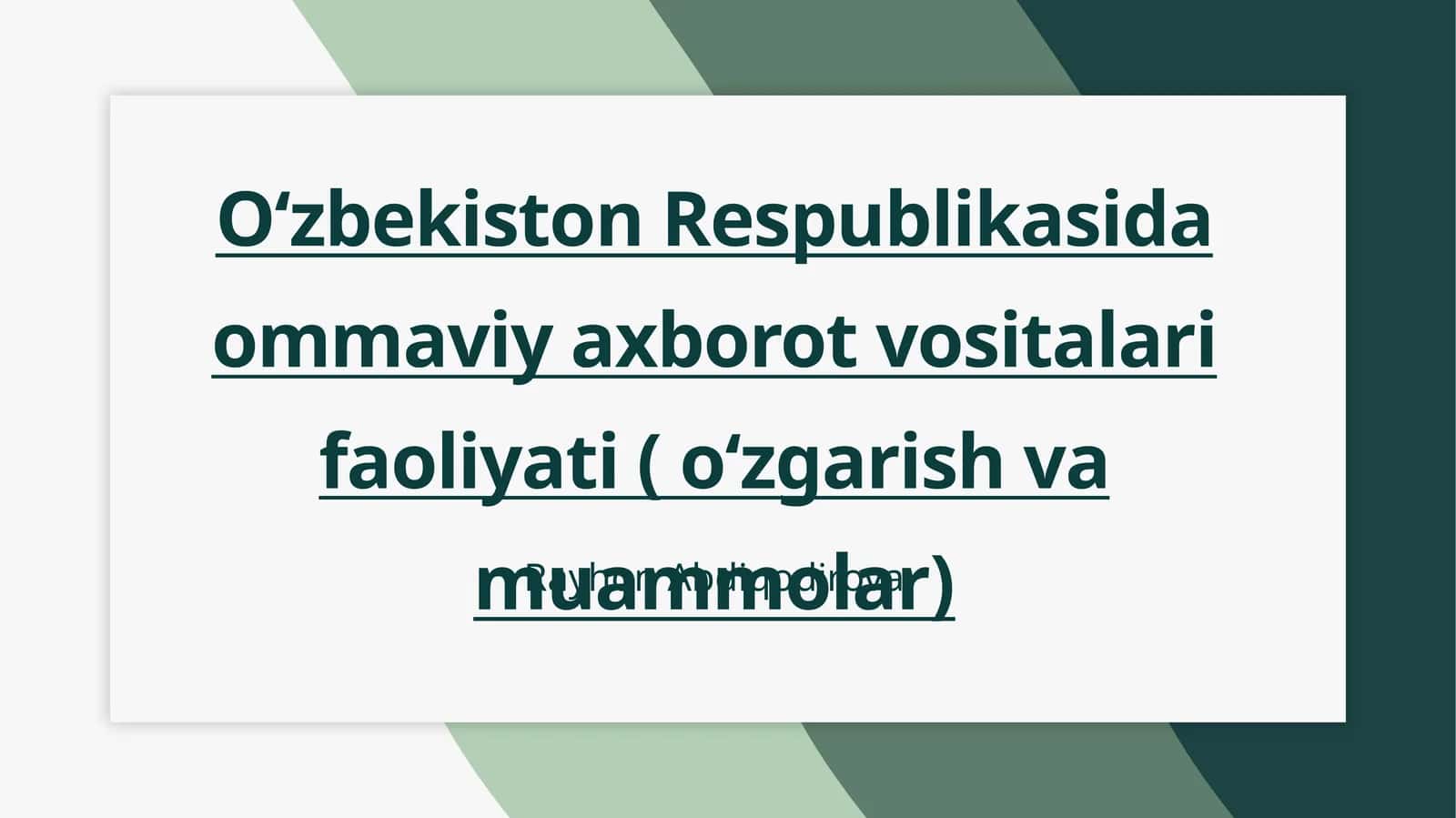 O'zbekiston OAV Rivojlanish Bosqichlari va Hozirgi Holati