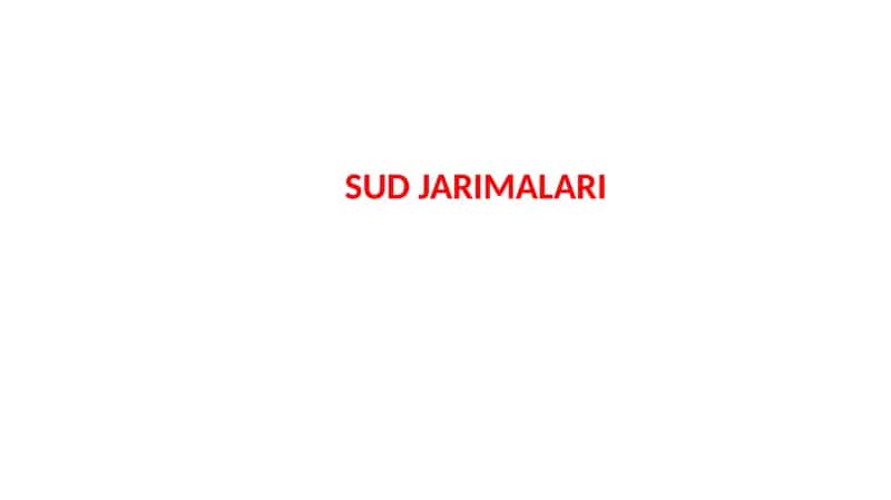 SUD JARIMALARI