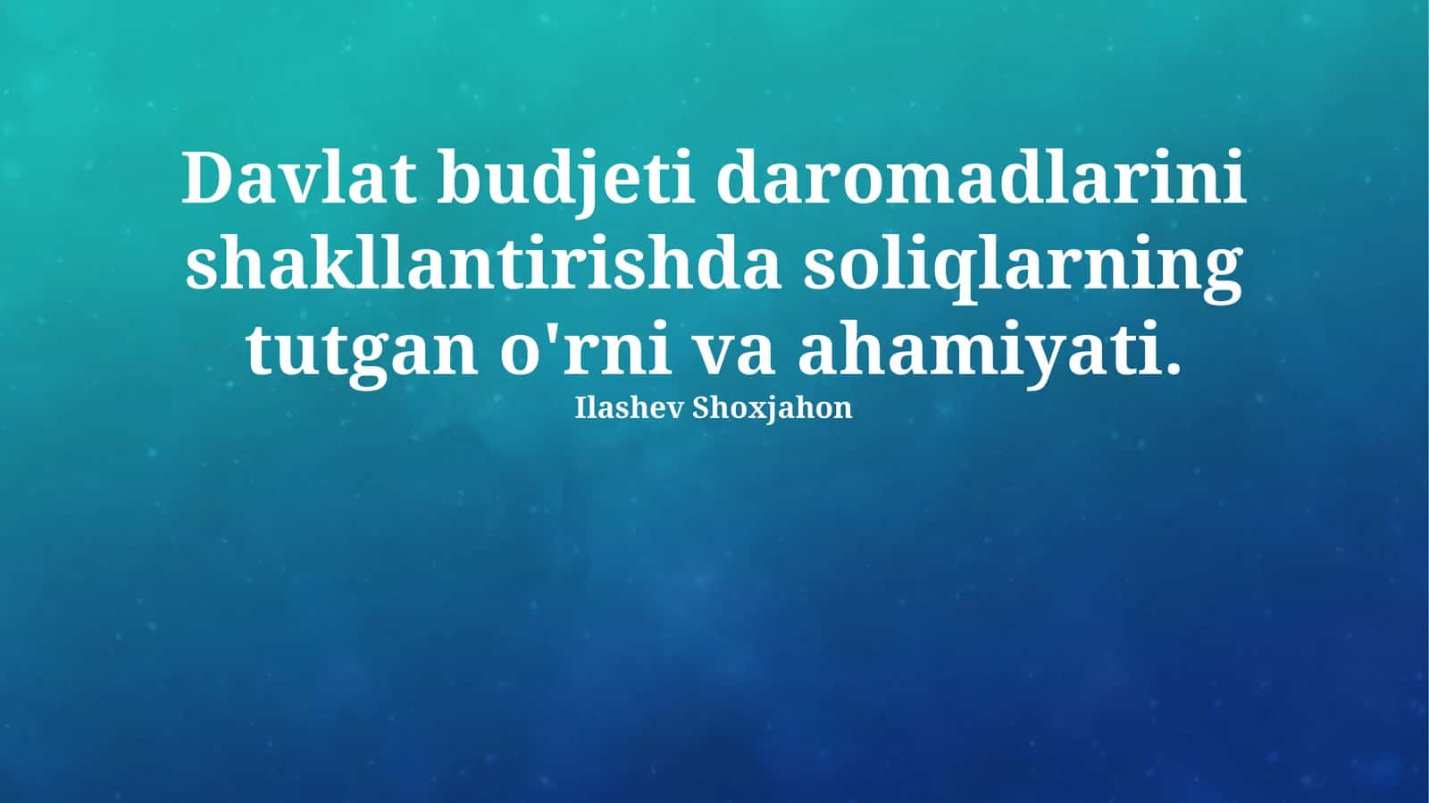 Soliqlarning Mohiyati va Ahamiyati