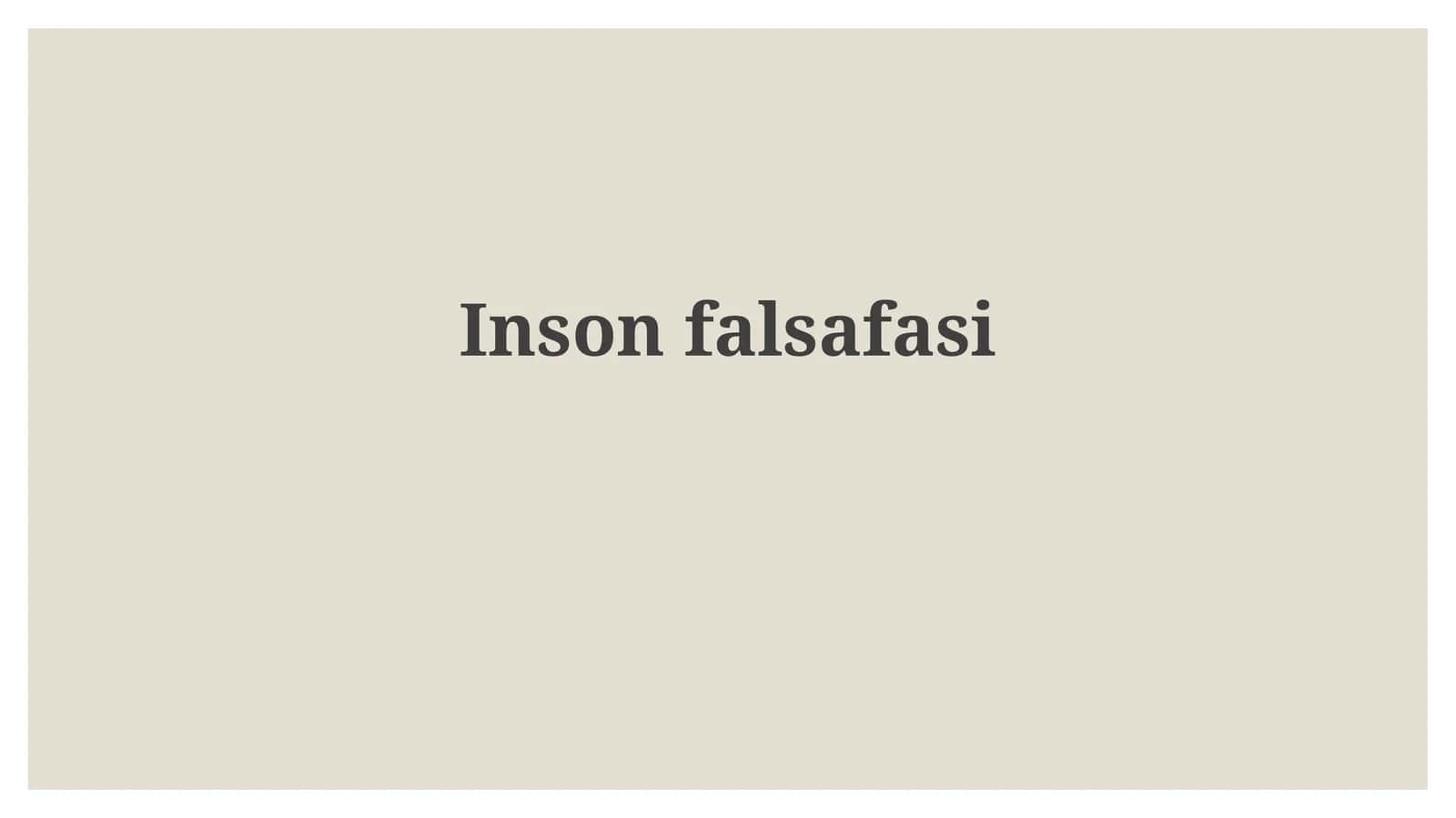 Insonfalsafasi