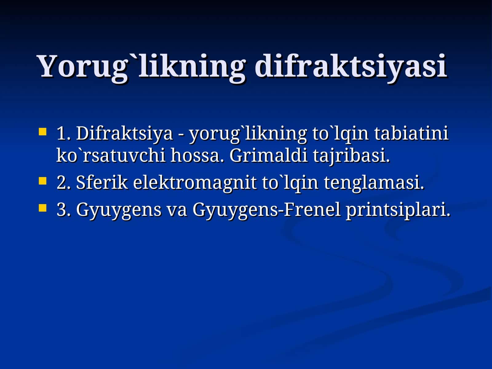 Yorug`likning diffractionas