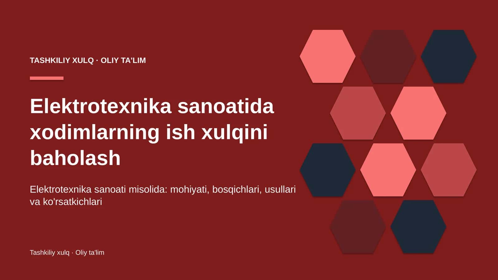 elektrotexnika sanoatida xodimlarning ish xulqini baholash 6937