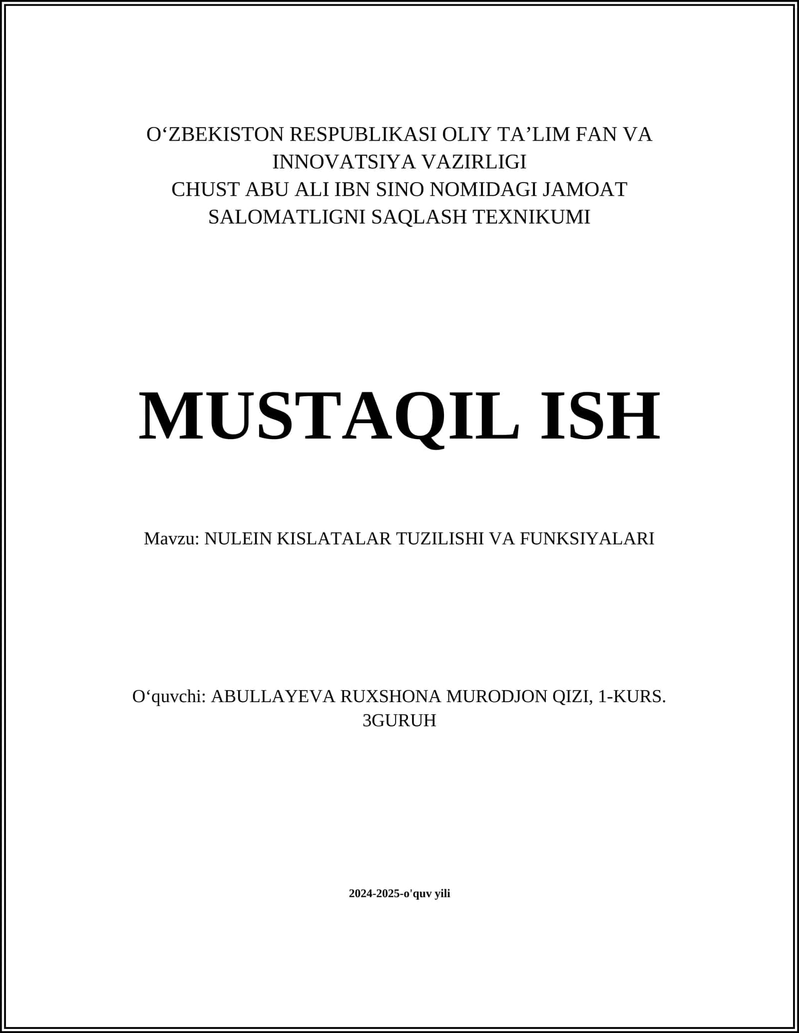 Nuklein kislotalar