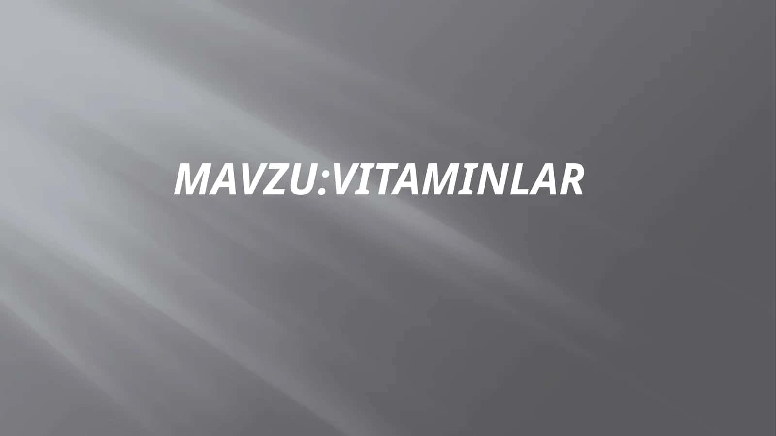 Vitaminlar