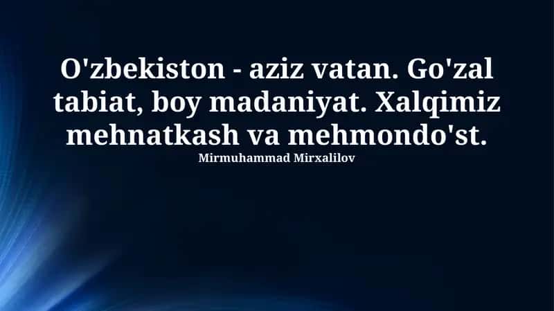 O'zbekiston - aziz Vatan