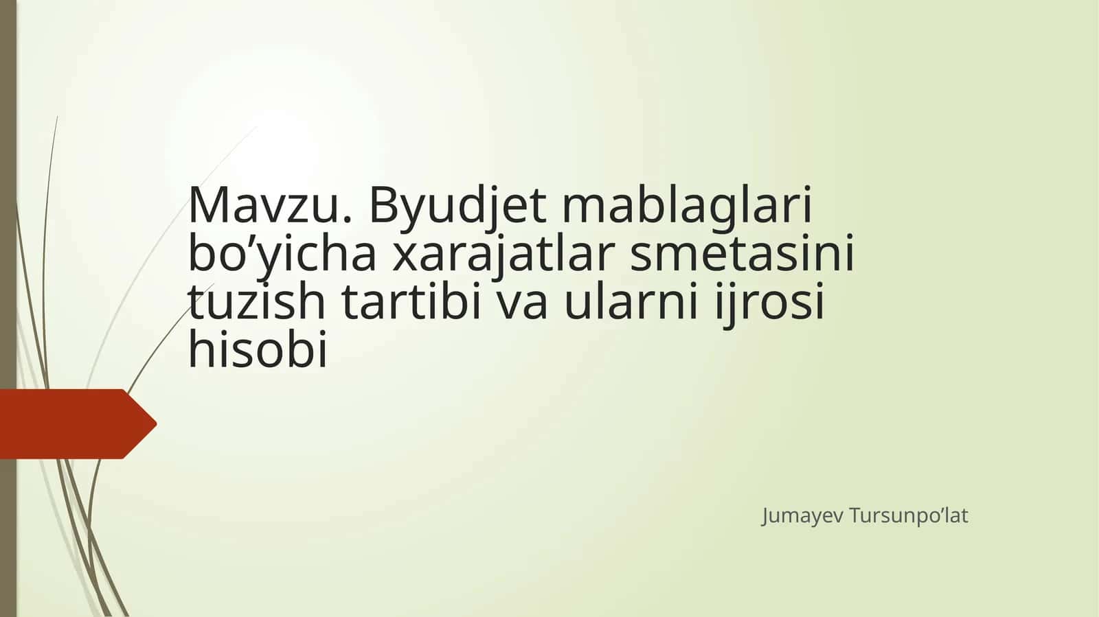 Byudjet mablag‘lari bo‘yicha xarajatlar smetasini tuzish tartibi va ularni ijrosi hisobi