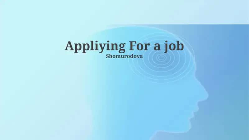 Appliying For a job