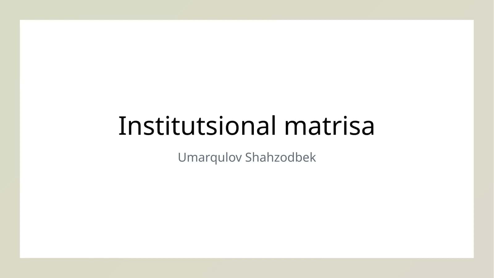 Institutsional matrisa