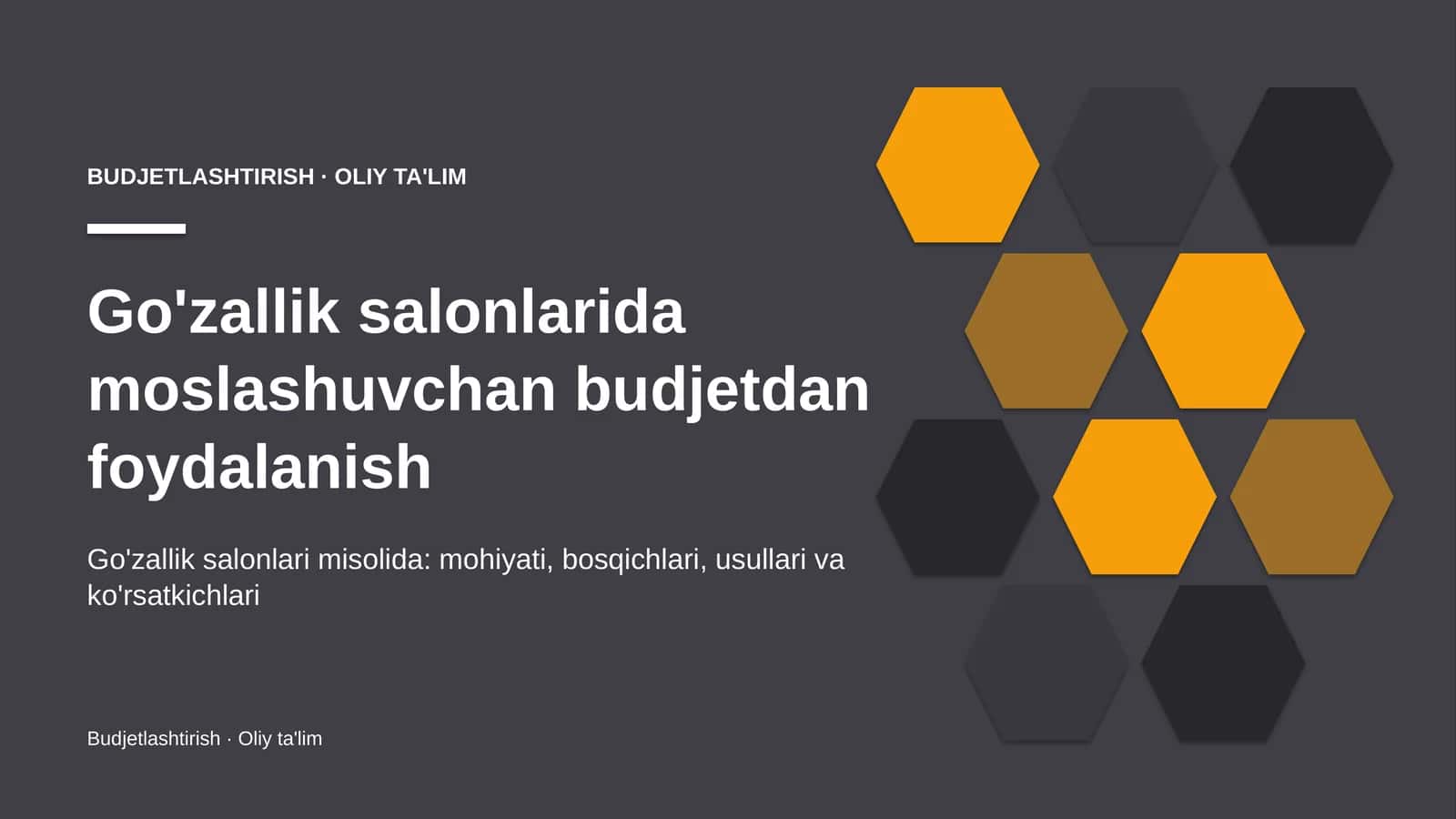 Go'zallik salonlarida moslashuvchan budjetdan foydalanish
