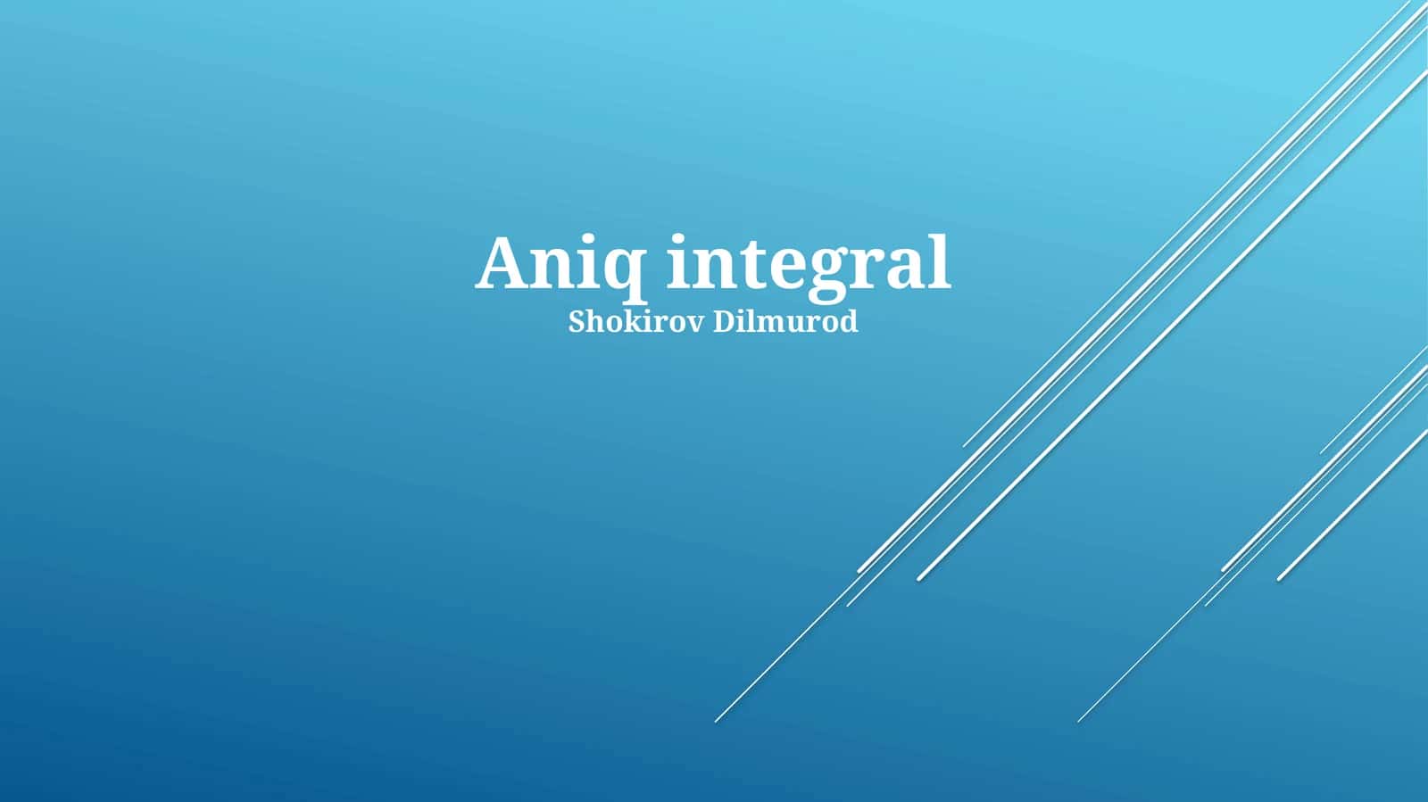 Aniq integral