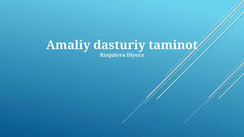 Amaliy dasturiy taminot