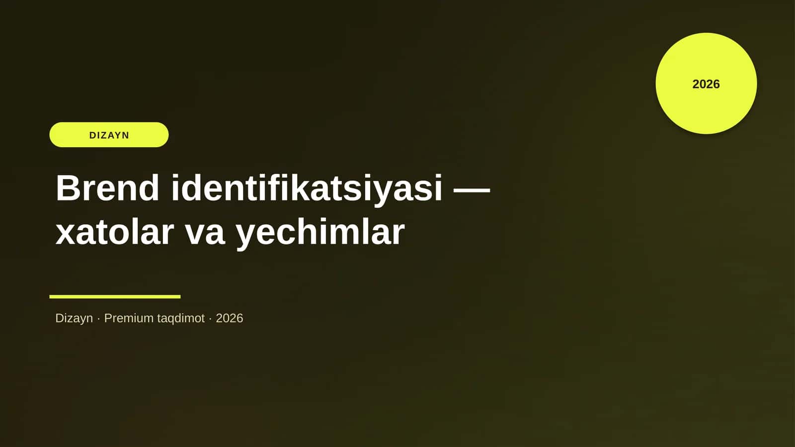 Brend identifikatsiyasi — xatolar va yechimlar