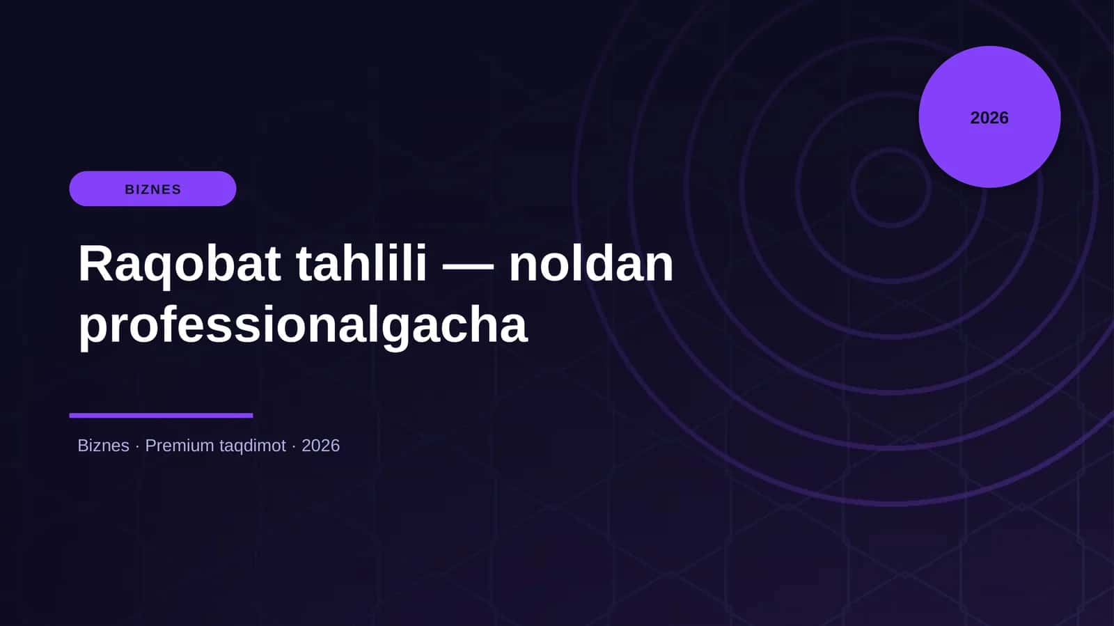 Raqobat tahlili — noldan professionalgacha