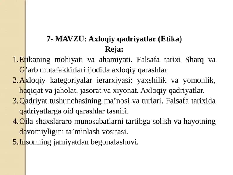 Axloqiy qadriyatlar (Etika)