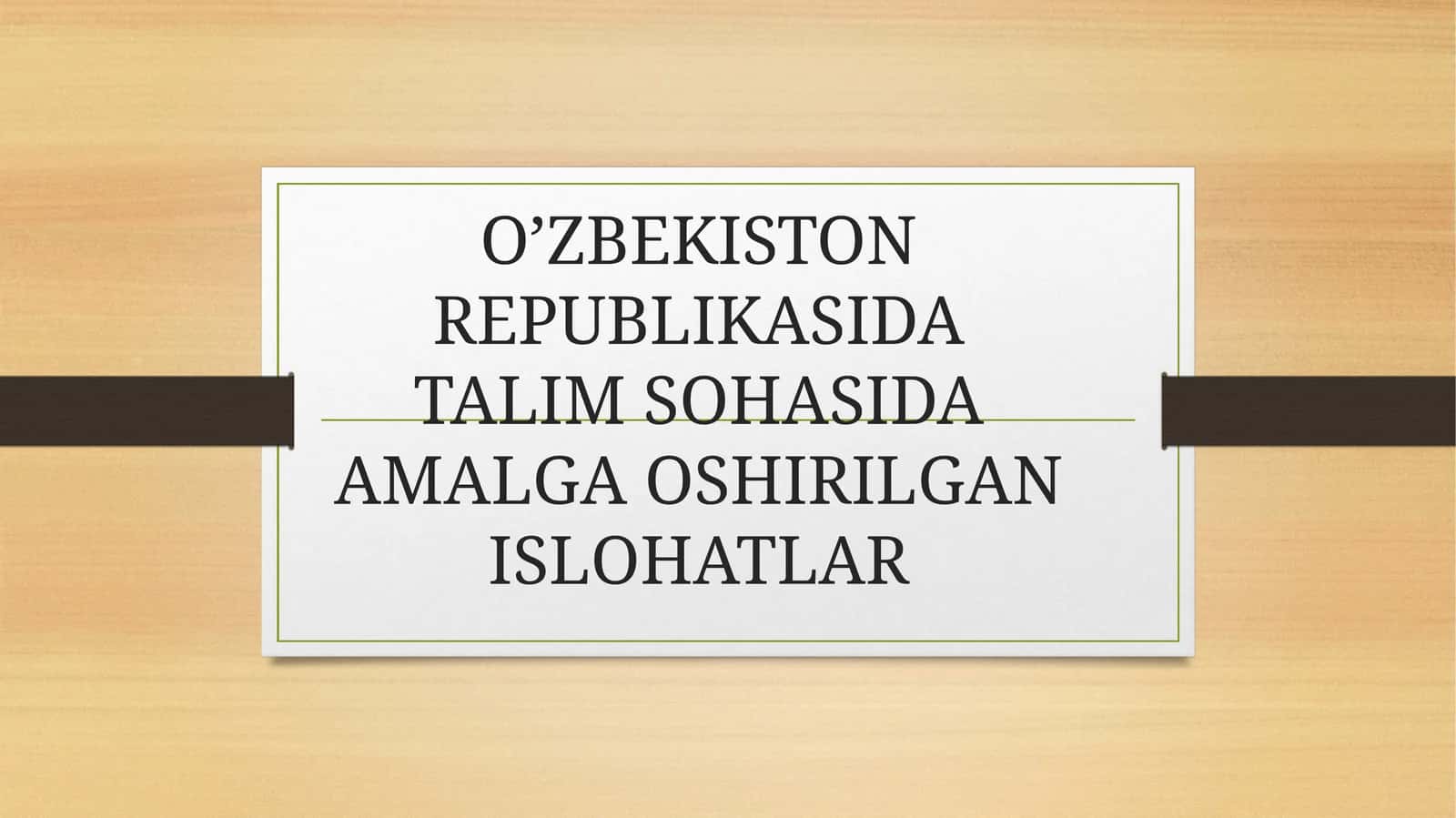 Maktabgacha ta'lim islohotlari