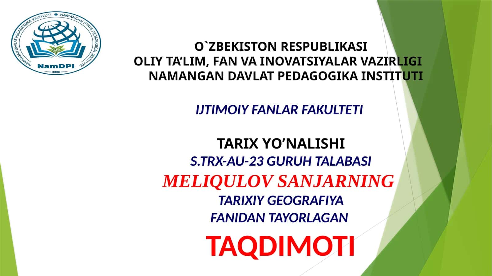 Qand va Dovon davlati tarixiy geogirafyasi 1
