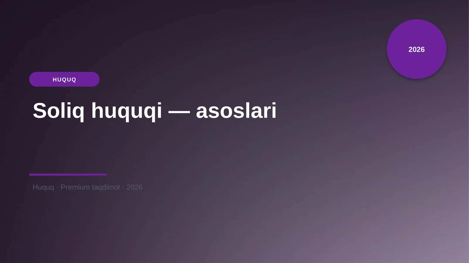 Soliq huquqi — asoslari