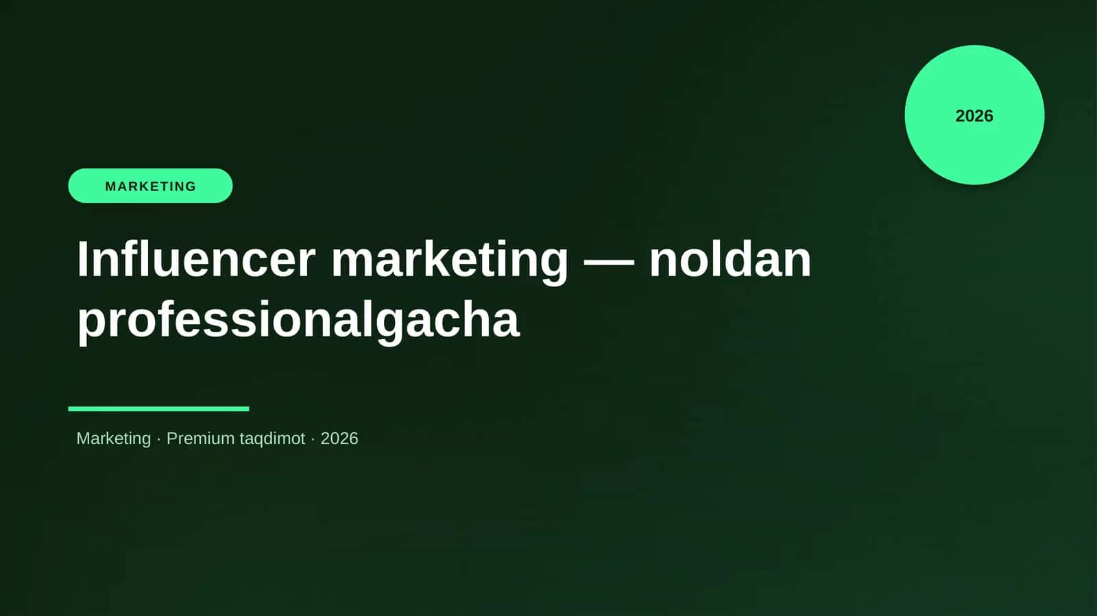 Influencer marketing — noldan professionalgacha