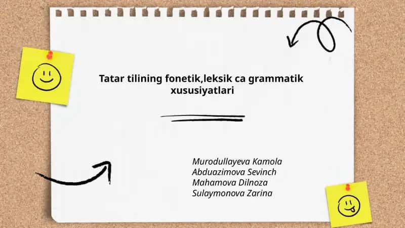Tatar tilining fonetik, leksik, va grammatik xususiyatlari