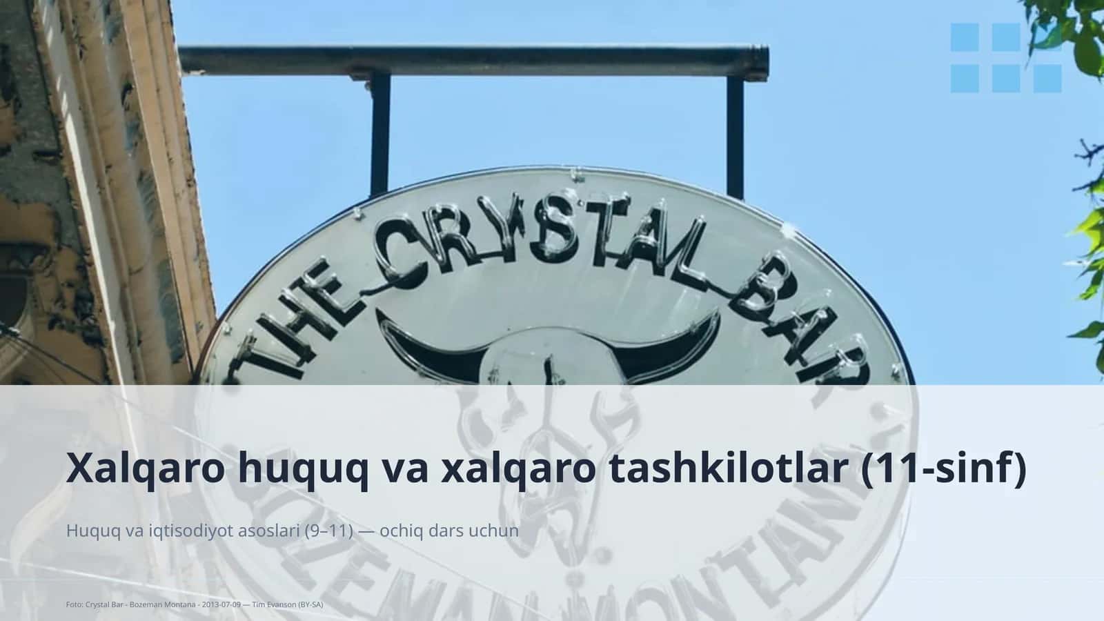 Huquq va iqtisodiyot asoslari (9–11) — ochiq dars uchun