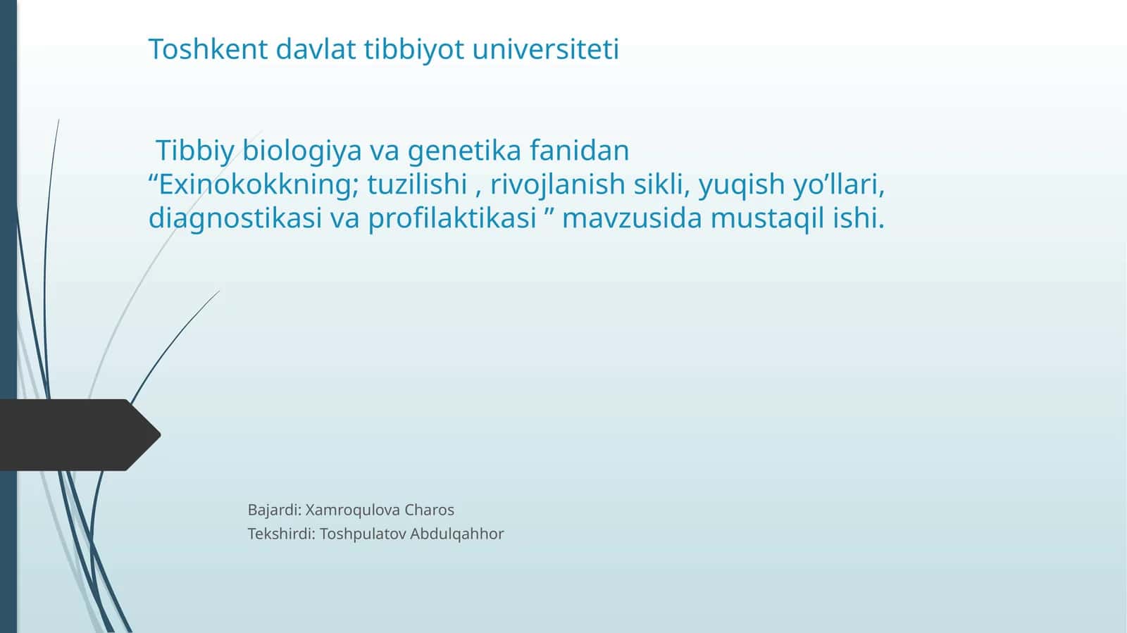 Exinokokkning tuzilishi, rivojlanish sikli, yuqish yo'llari, diagnostikasi va profilaktikasi