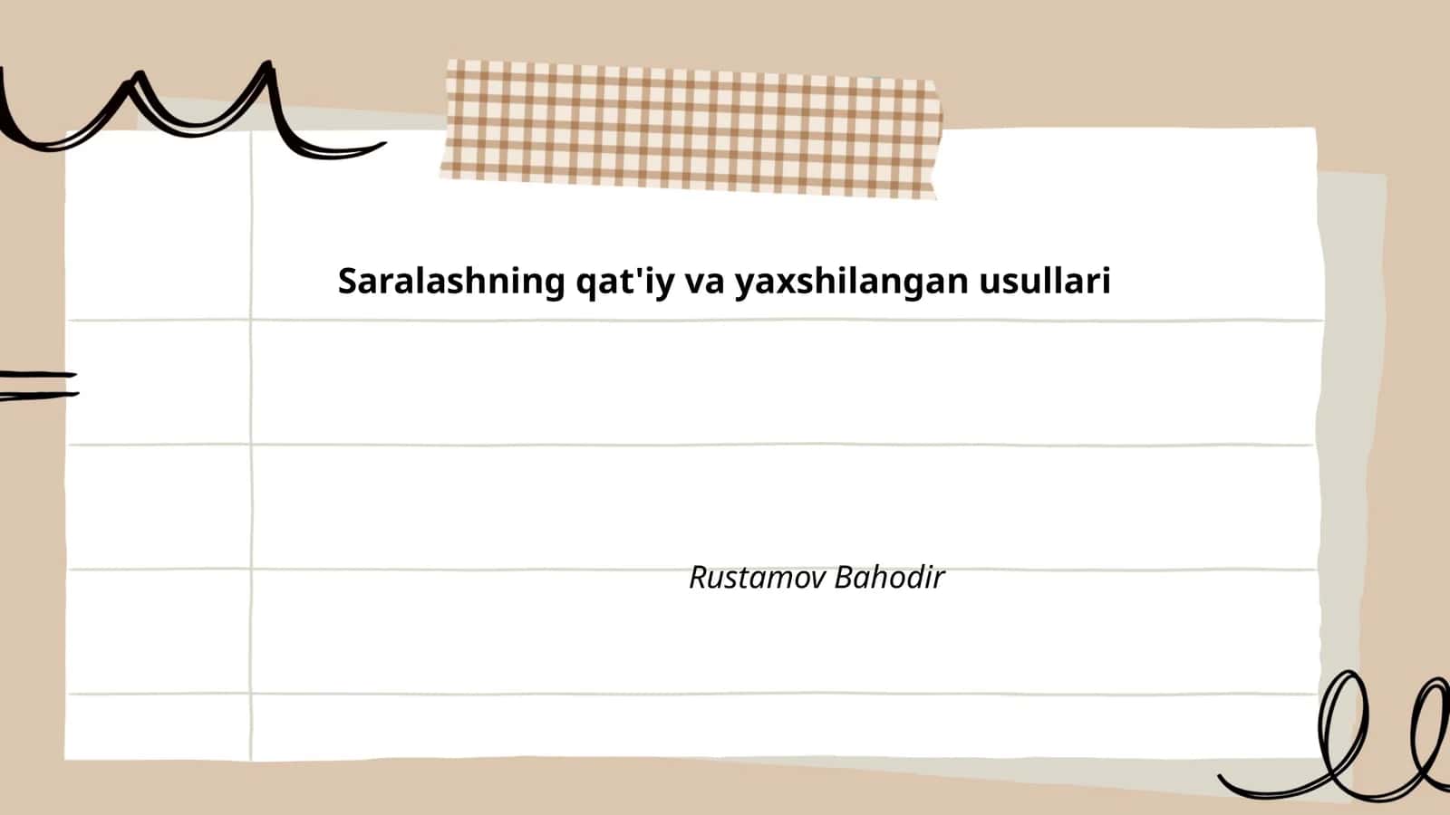 Saralashning qat'iy va yaxshilangan usullari