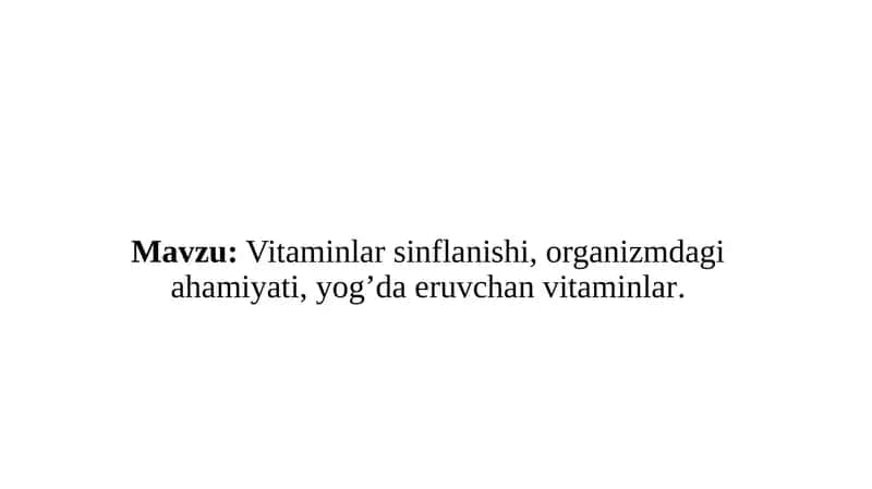 Vitaminlar