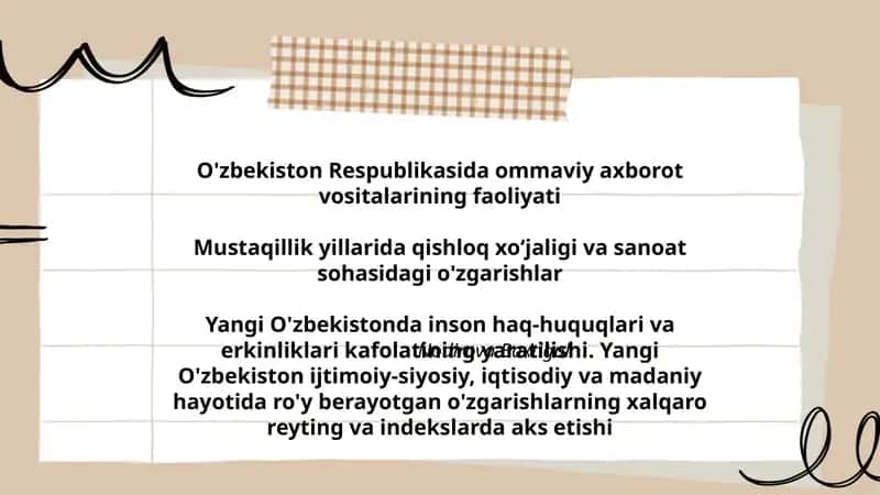 O'zbekiston Respublikasida ommaviy axborot vositalarining faoliyati