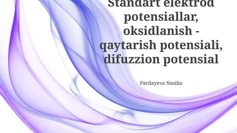 Standart Elektrod Potensiallari
