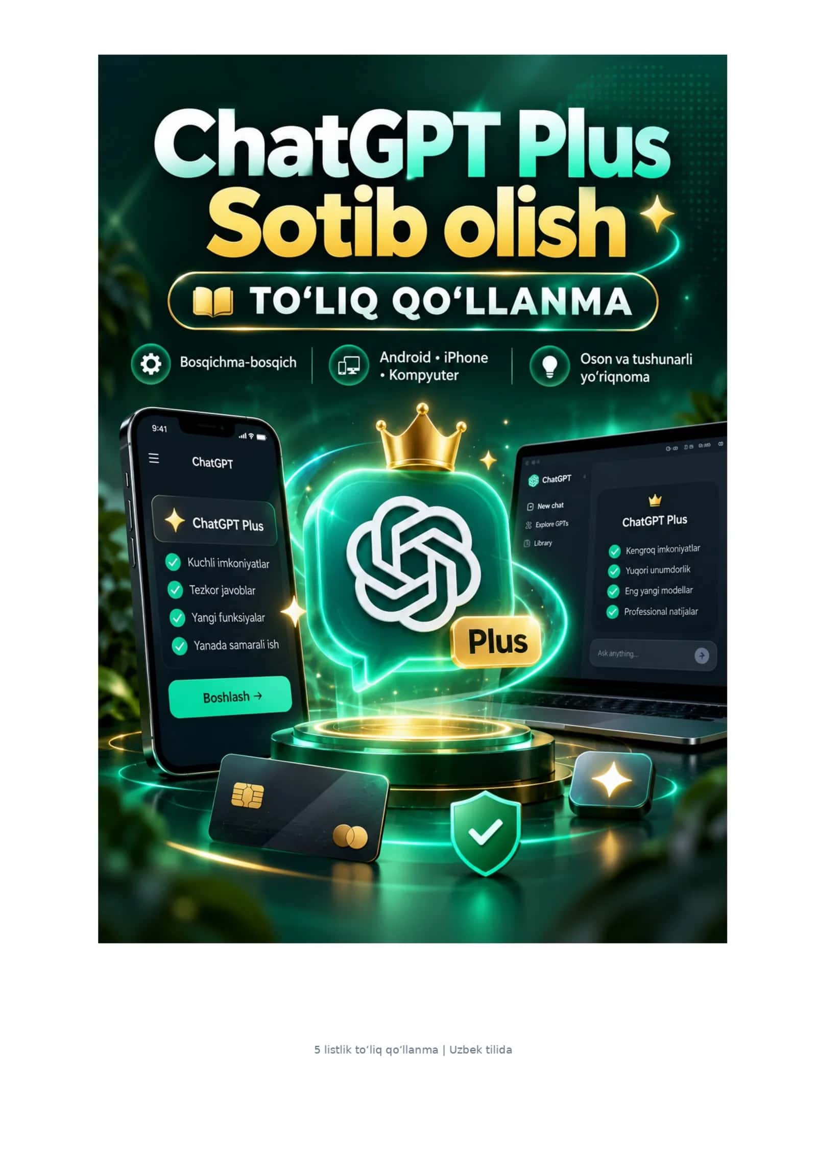 🤖 ChatGPT Plus Sotib Olish 2026 | 💎 $20/oy | 📘 5 Sahifalik To‘liq Qo‘llanma 🚀