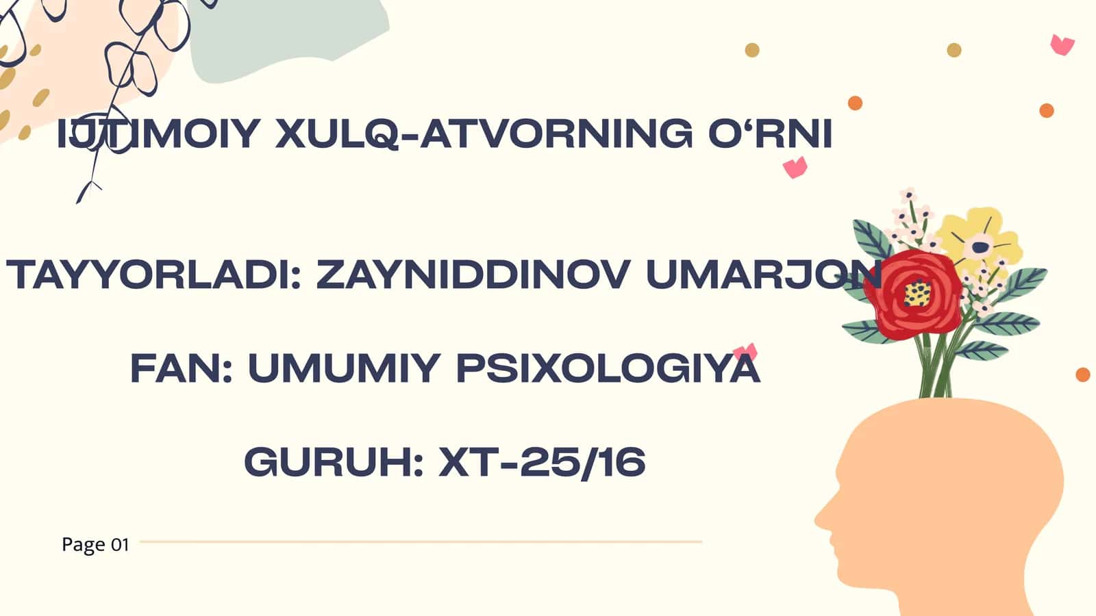 IJTIMOIY XULQ-ATVORNING O‘RNI
