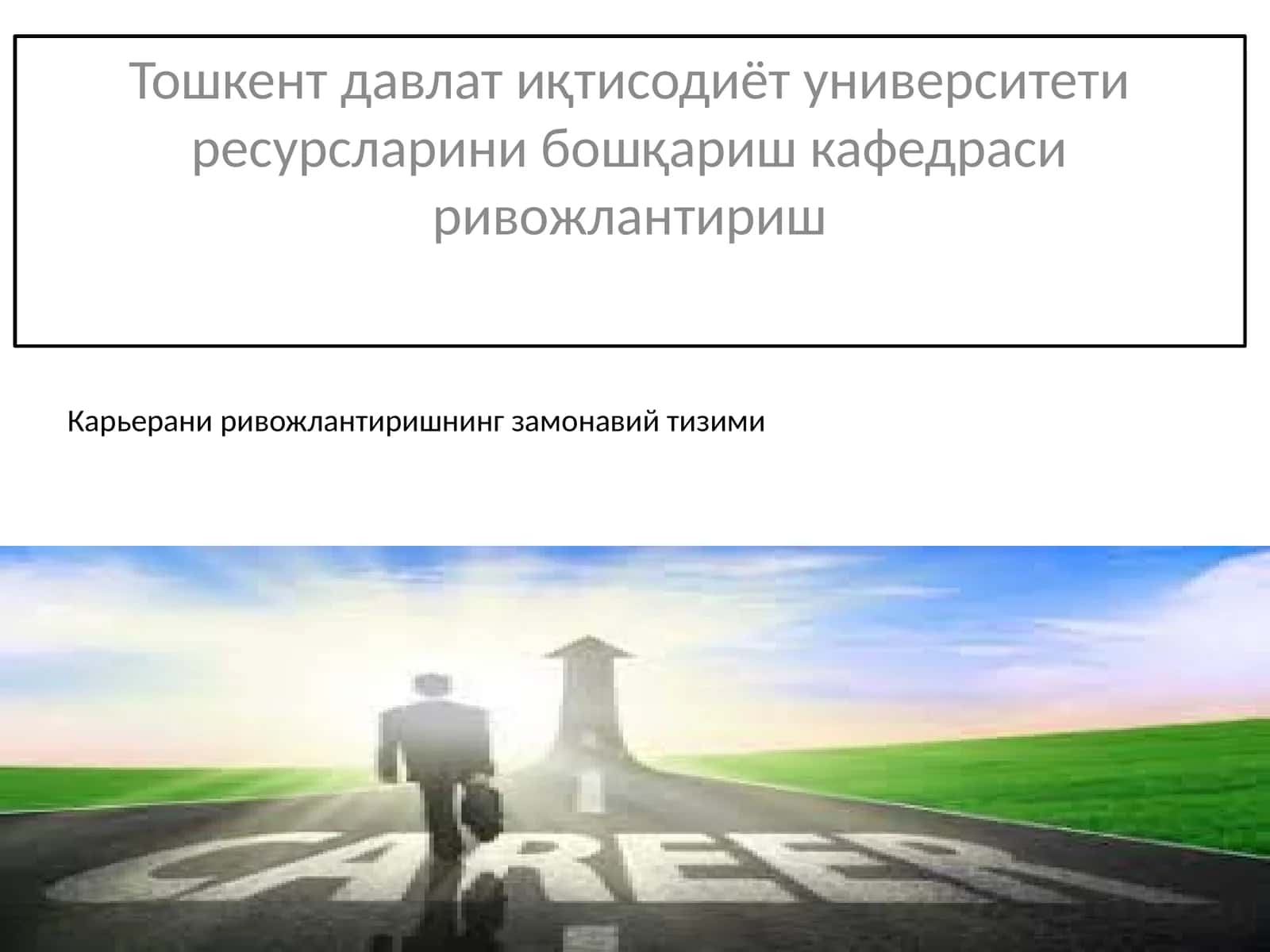 Карьерани ривожлантиришнинг замонавий тизими