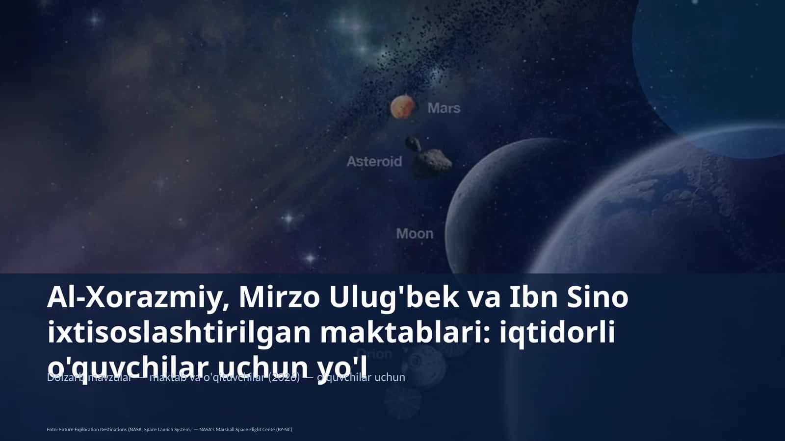 Al-Xorazmiy, Mirzo Ulug'bek va Ibn Sino ixtisoslashtirilgan maktablari: iqtidorli o'quvchilar uchun yo'l