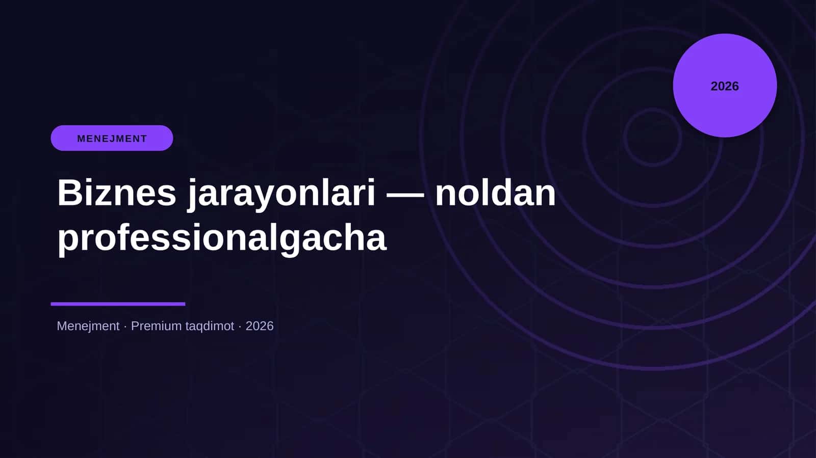 Biznes jarayonlari — noldan professionalgacha
