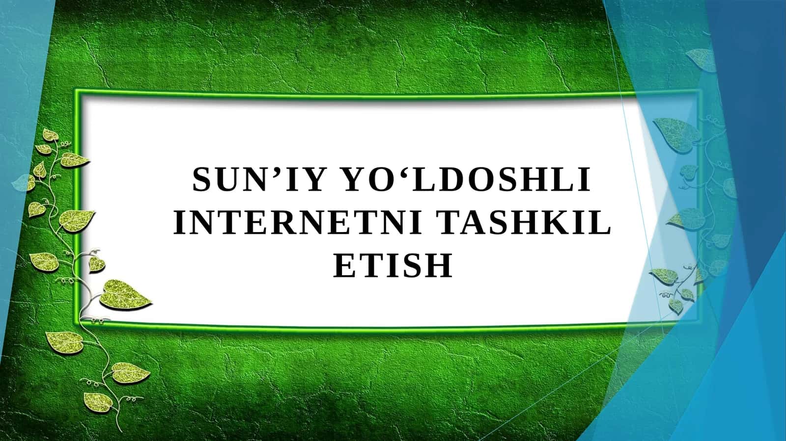Sunʼiy yoʻldoshli internetni tashkil etish