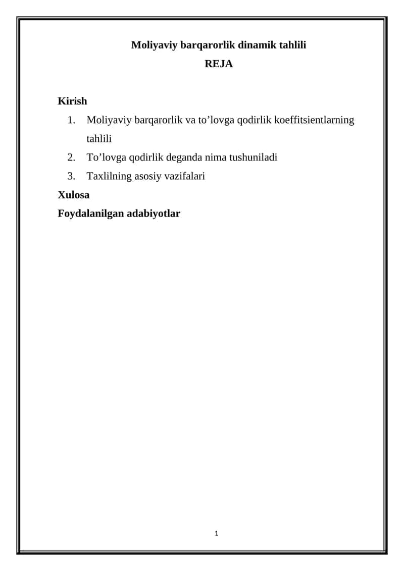 Moliyaviy tahlil