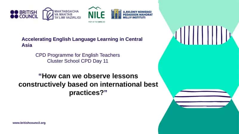 CPD Programme for English TeachersCluster School CPD Day11