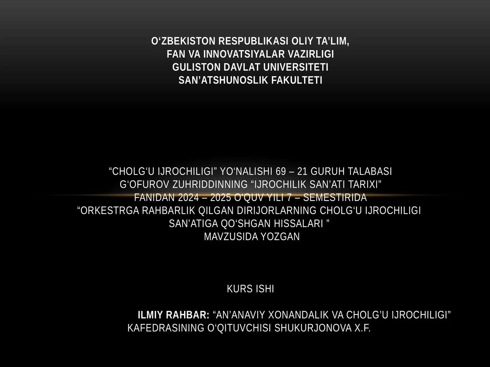 Orkestrgarahbarlik qilgan dirijorlarning cholg‘uijrochiligi san’atiga qo‘shgan hissalari