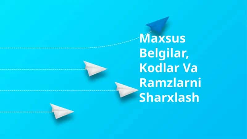 Maxsus Belgilar, Kodlar Va Ramzlarni Sharxlash