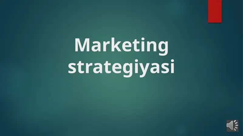 Marketing strategiyasi