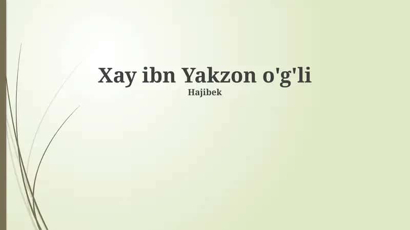 Xay ibn Yakzon o'g'li